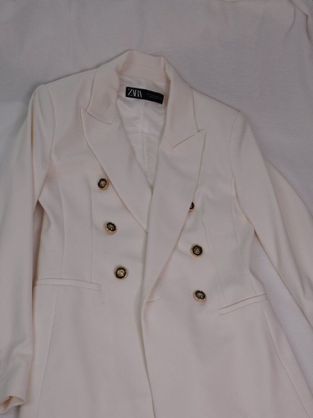 Double Breasted White Zara Coat